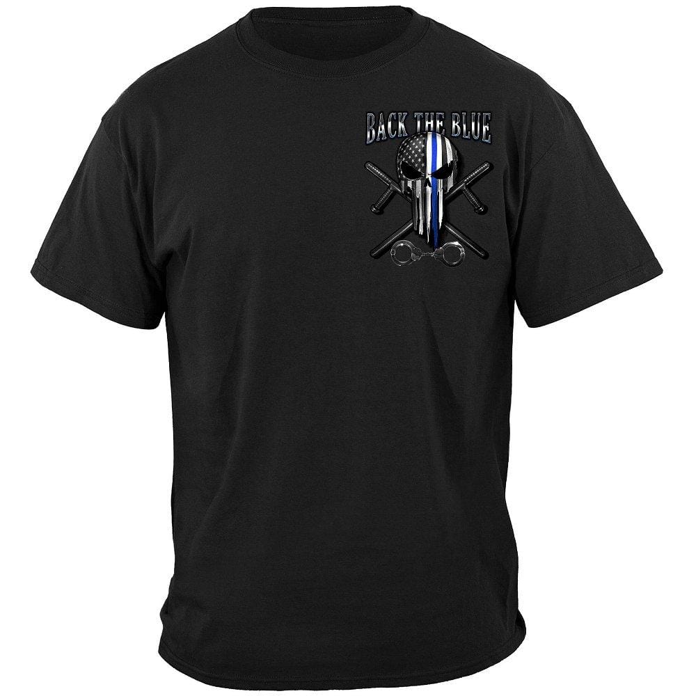 Law Enforcement Back the Blue Freedom Skull Premium T-Shirt