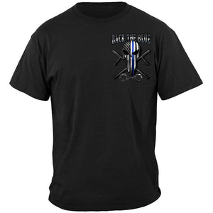 More Picture, Law Enforcement Back the Blue Freedom Skull Premium T-Shirt