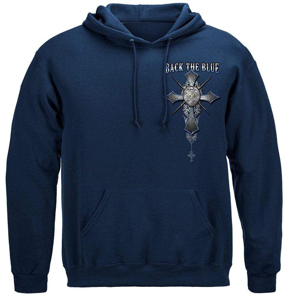 Back the Blue Matthew 5:9 Christian Shirt Premium Hooded Sweat Shirt