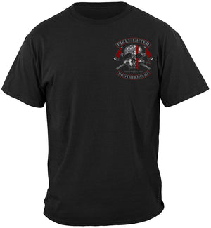 More Picture, Firefighter Brotherhood Skull thin Red line Premium T-Shirt