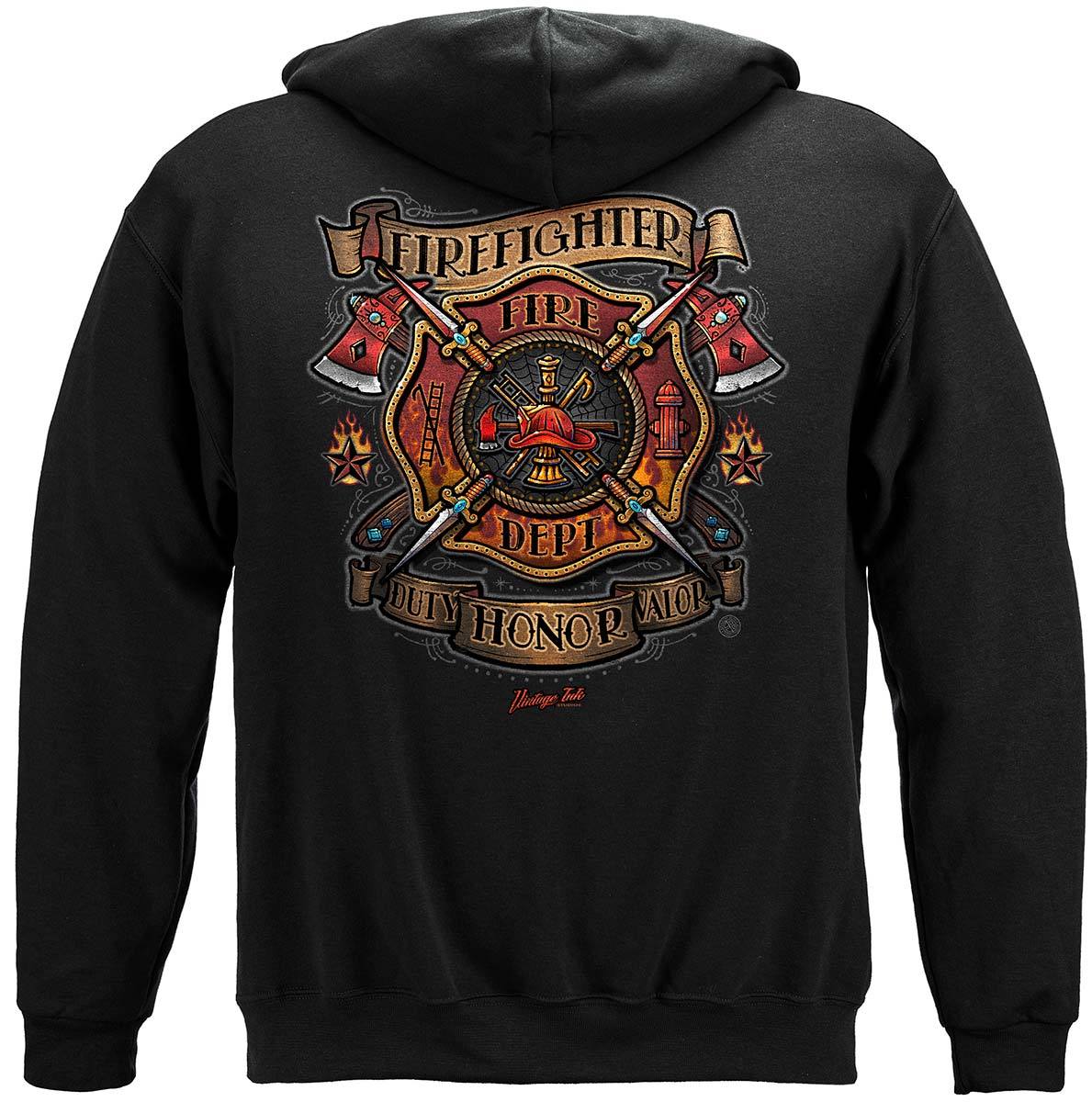 Firefighter Vintage Tattoo Art Premium T-Shirt