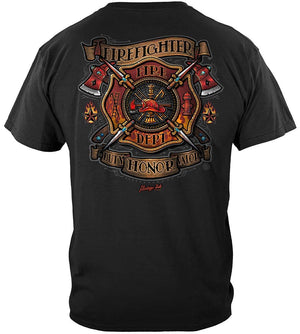 More Picture, Firefighter Vintage Tattoo Art Premium T-Shirt