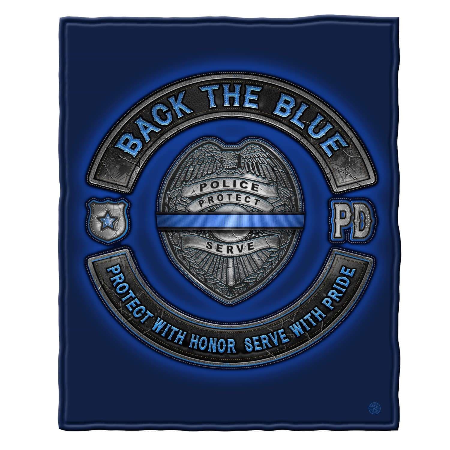 Back the Blue Law Enforcement Blue Lives Matter Premium Plush Blanket