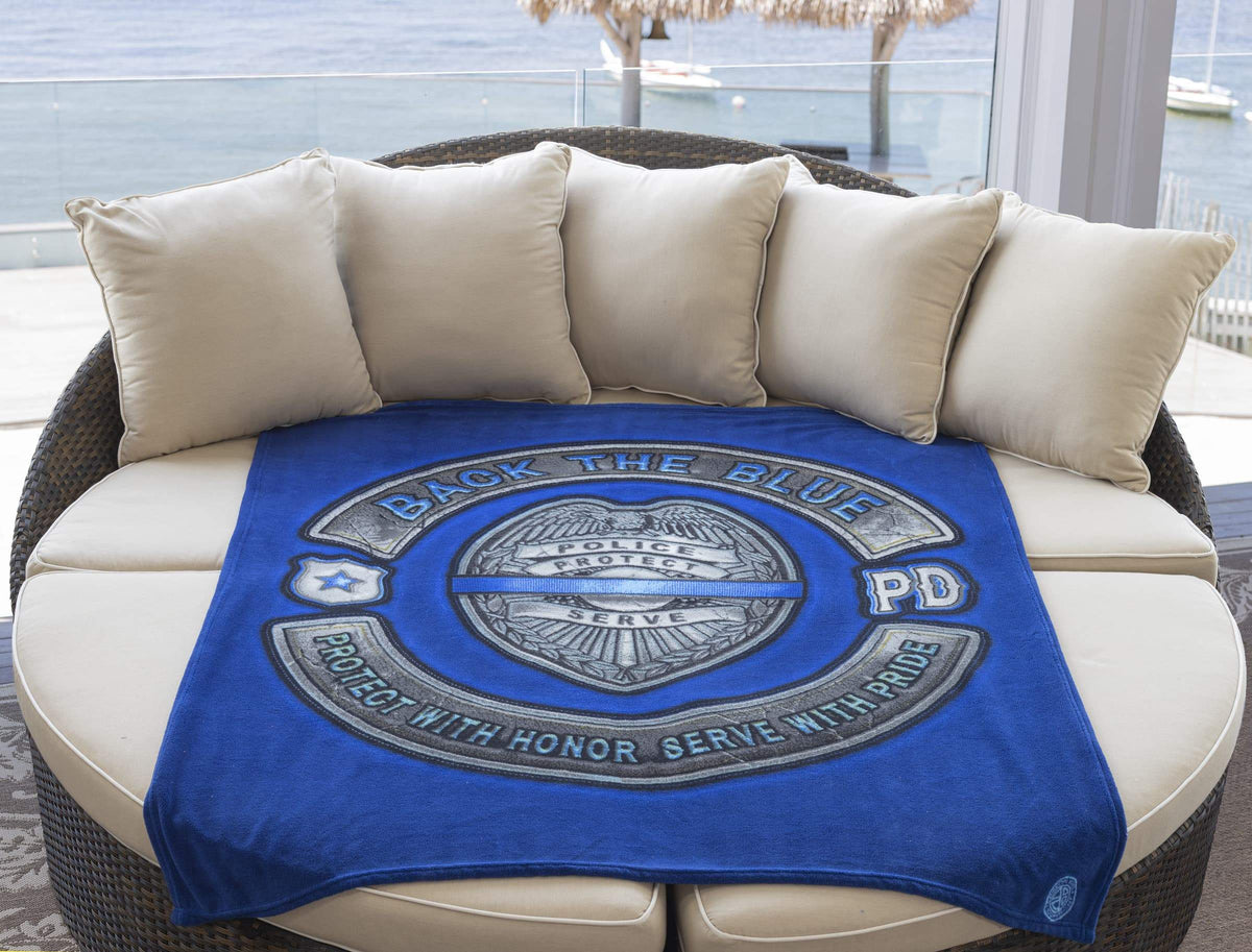 Back the Blue Law Enforcement Blue Lives Matter Premium Plush Blanket