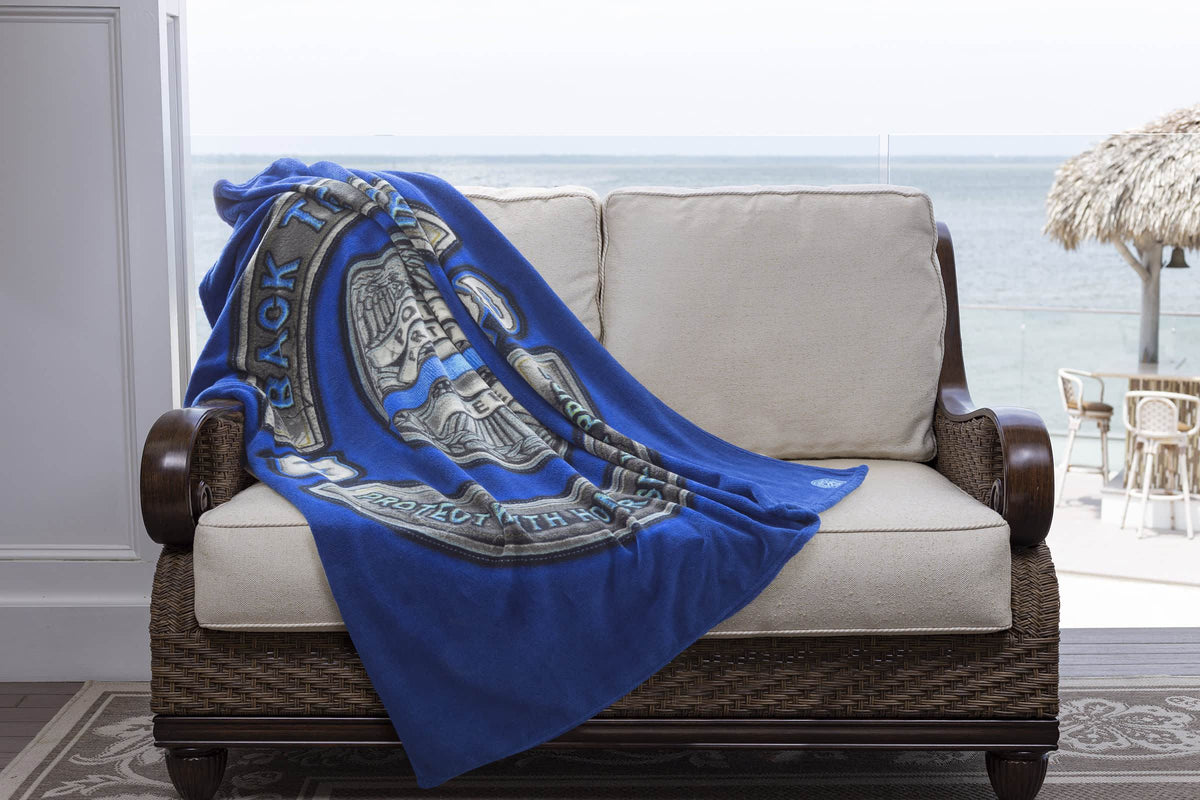 Back the Blue Law Enforcement Blue Lives Matter Premium Plush Blanket