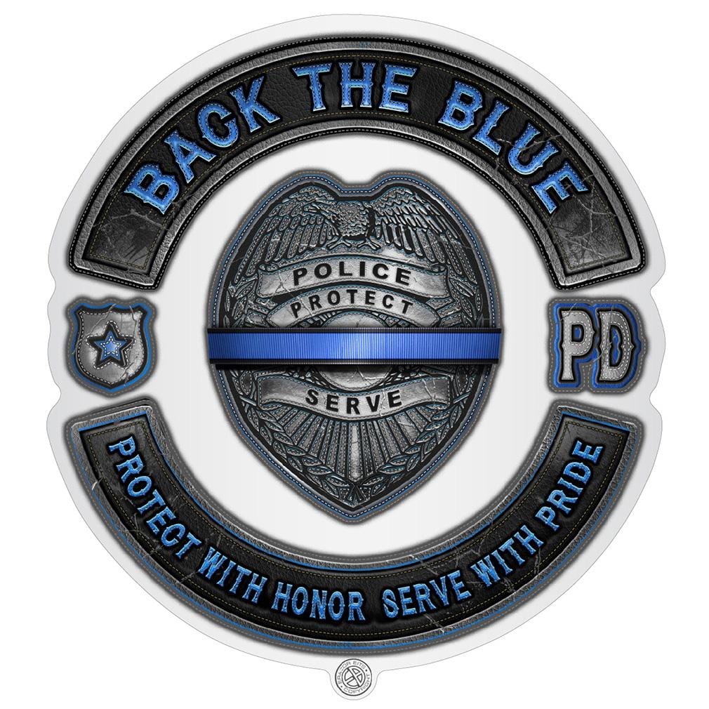 Back the Blue Law enforcement Blue lives Mater Serve and Protect Premium Reflective Decal