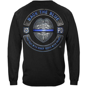 More Picture, Back the Blue Law enforcement Blue lives Mater Serve and Protect Premium Long Sleeves