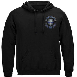 More Picture, Back the Blue Law enforcement Blue lives Mater Serve and Protect Premium Hooded Sweat Shirt