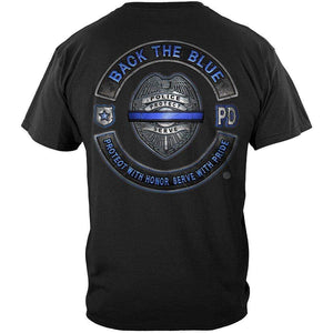 More Picture, Back the Blue Law enforcement Blue lives Mater Serve and Protect Premium T-Shirt