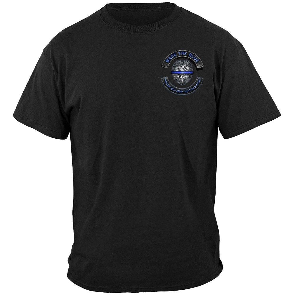 Back the Blue Law enforcement Blue lives Mater Serve and Protect Premium T-Shirt