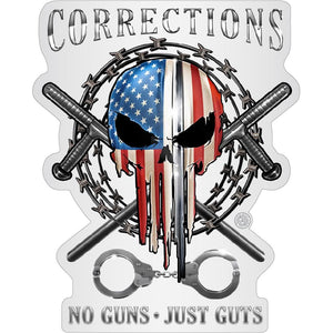 More Picture, Skull of Freedom Corrections Officer Premium Reflective Decal
