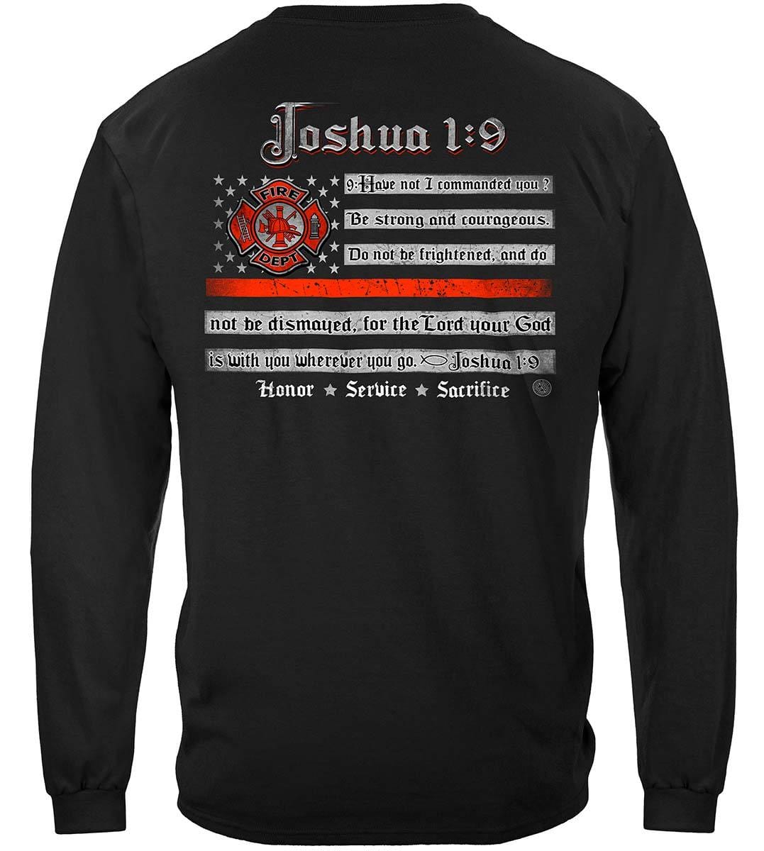 Firefighter Joshua 1:9 Premium Hooded Sweat Shirt