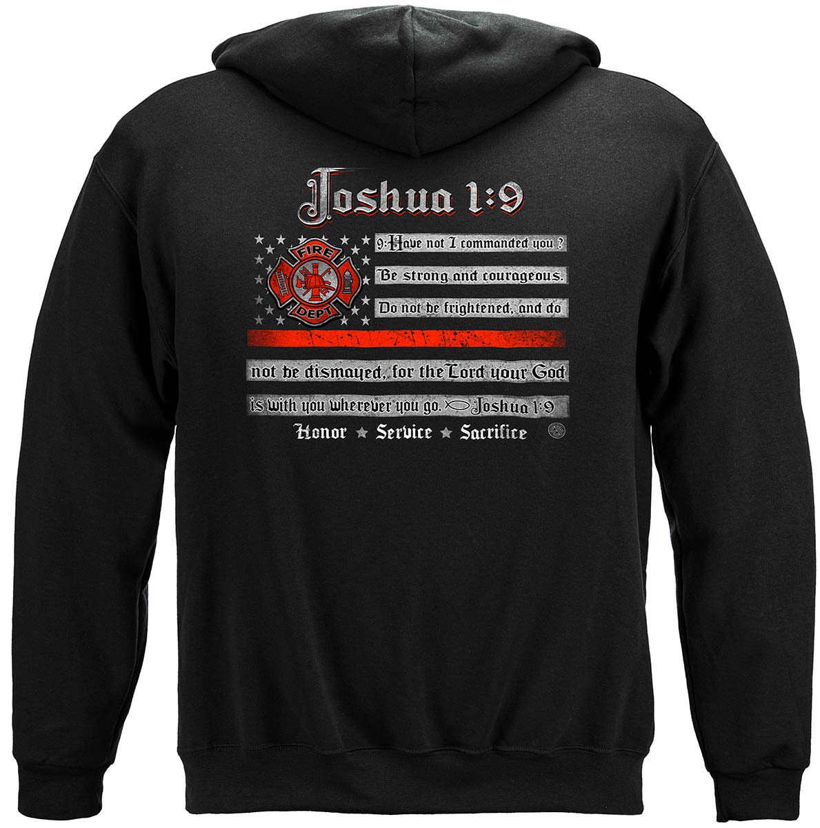 Firefighter Joshua 1:9 Premium Hooded Sweat Shirt