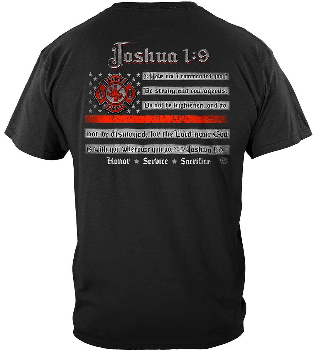 Firefighter Joshua 1:9 Premium Hooded Sweat Shirt