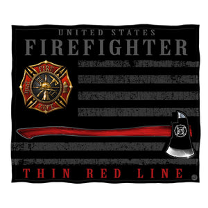 More Picture, Firefighter Patriotic Flag Axe Premium Plush Blanket