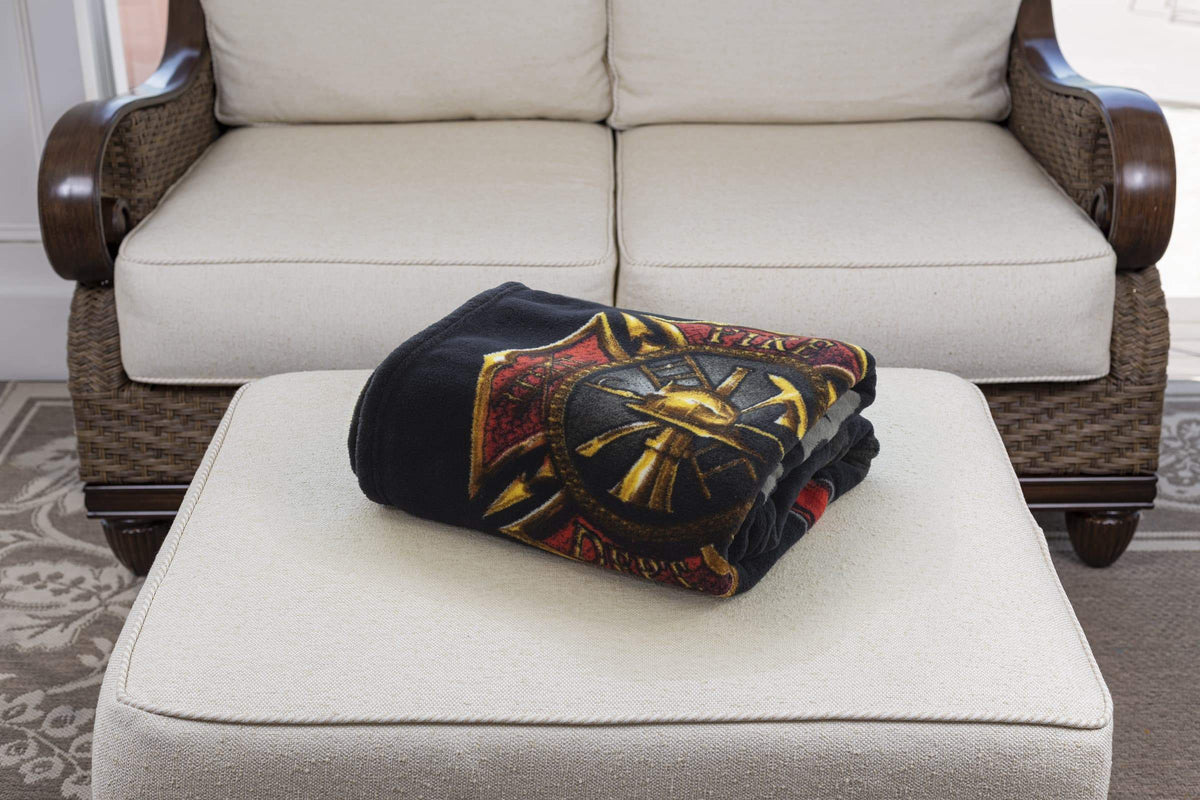 Firefighter Patriotic Flag Axe Premium Plush Blanket FF2443-TB