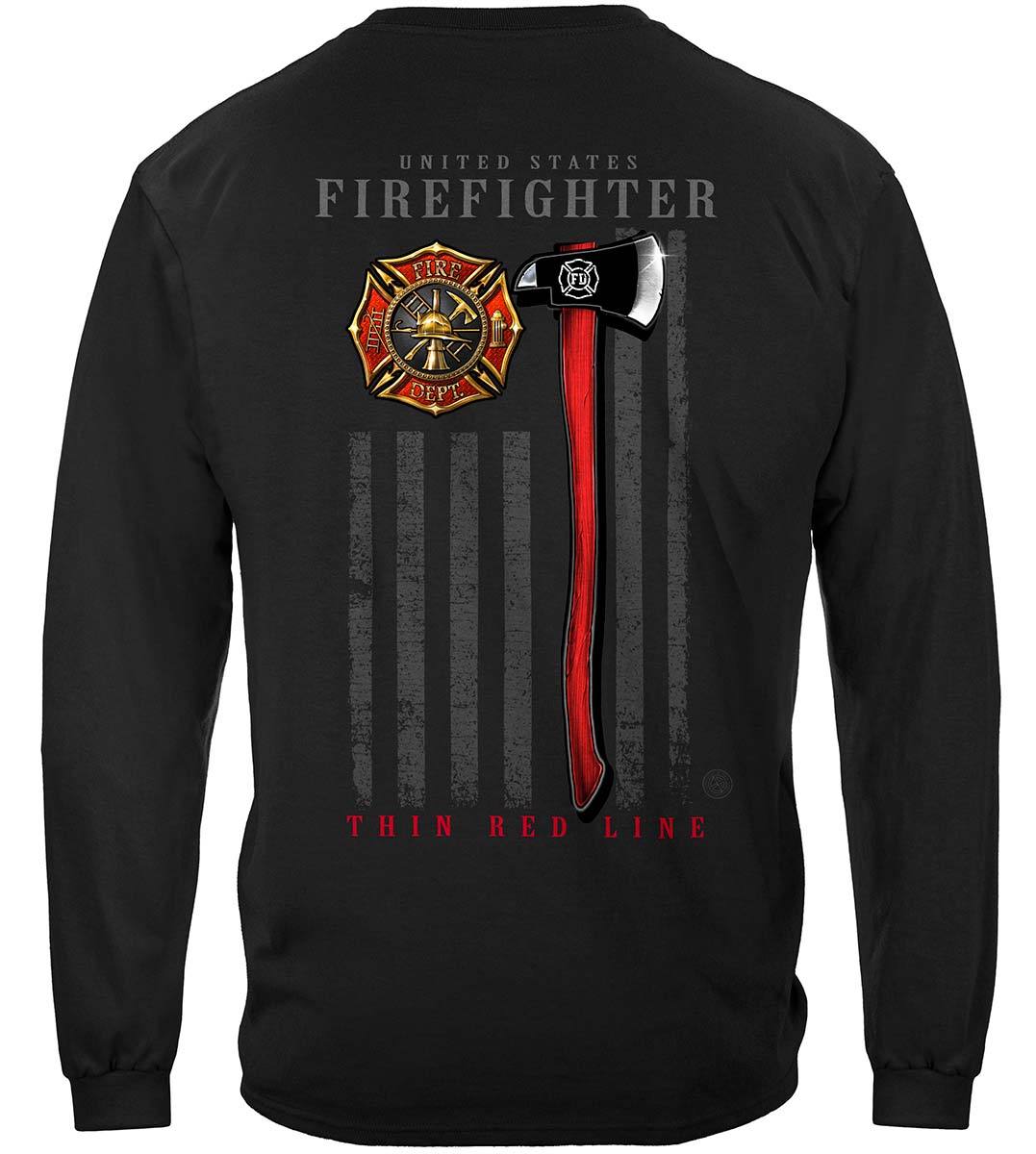 Firefighter Patriotic Flag Axe Premium Long Sleeves
