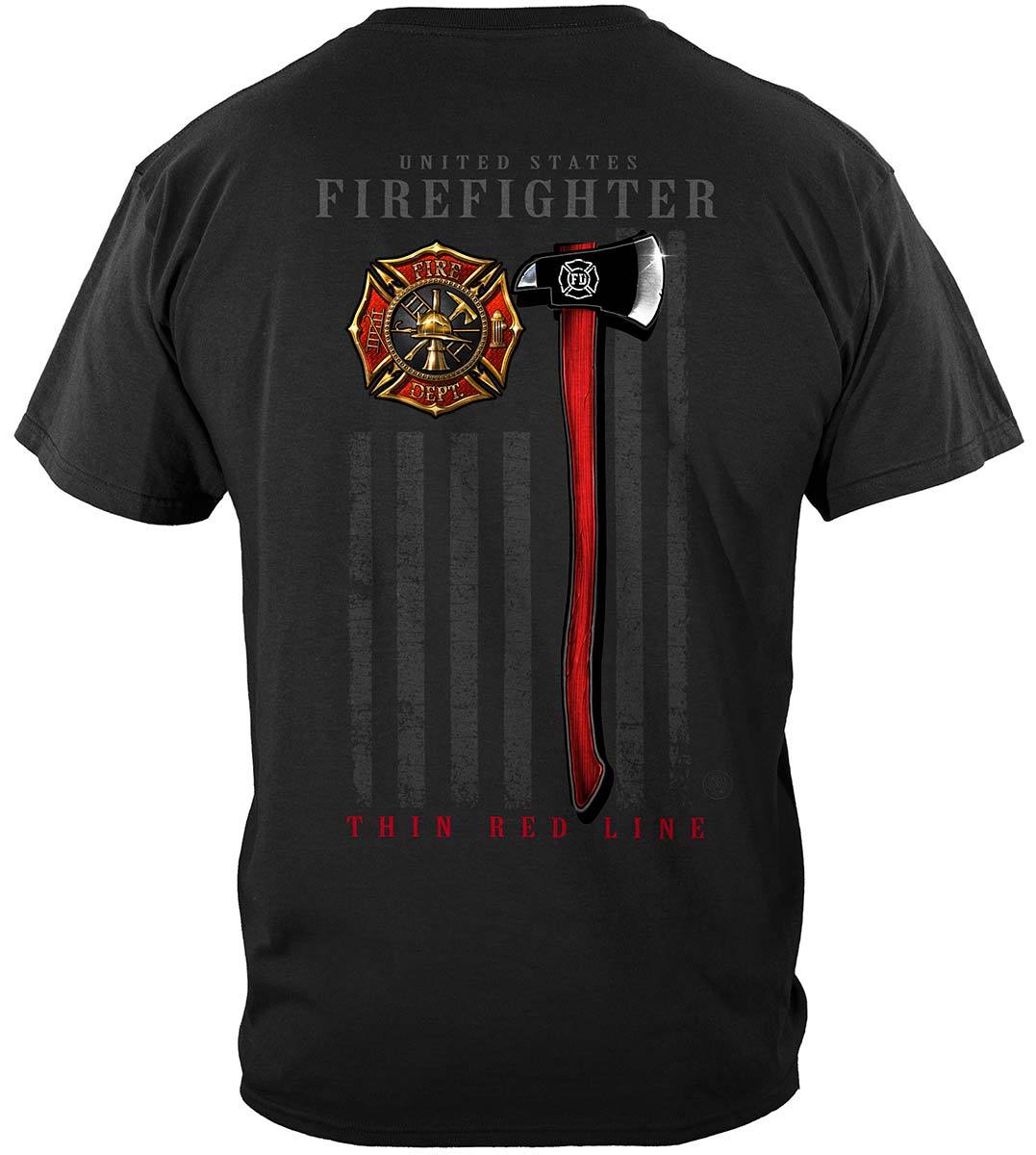 Firefighter Patriotic Flag Axe Premium T-Shirt