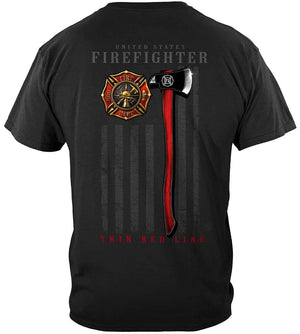 More Picture, Firefighter Patriotic Flag Axe Premium Long Sleeves
