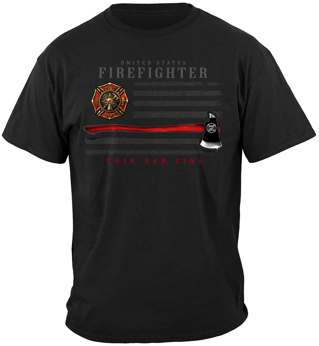 Firefighter Patriotic Flag Axe Premium T-Shirt
