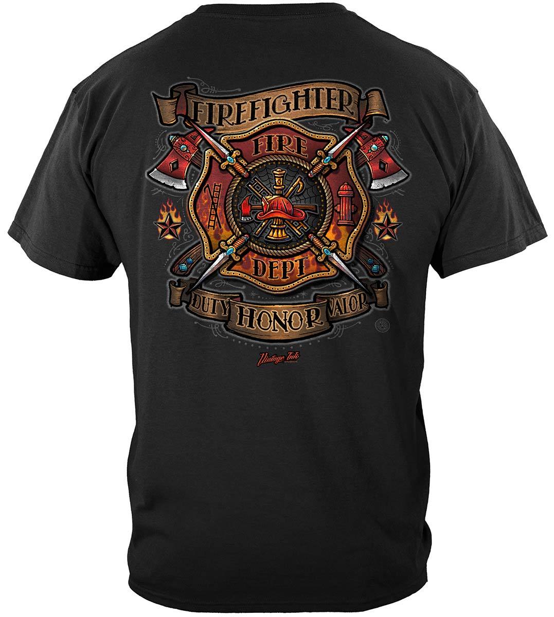 Firefighter Tattoo Vintage Ink Premium T-Shirt
