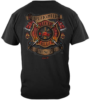 More Picture, Firefighter Tattoo Vintage Ink Premium T-Shirt