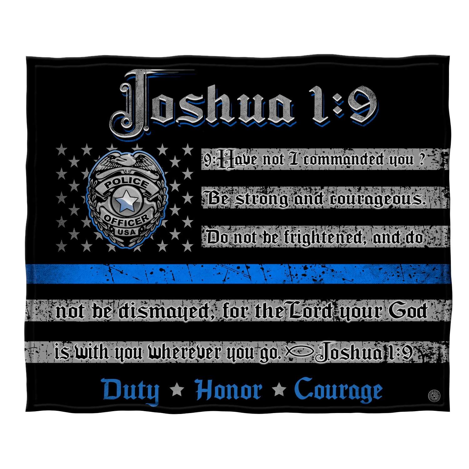Law Enforcement Joshua 1 9 Premium Plush Blanket FF2490-TB
