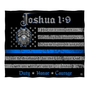 More Picture, Law Enforcement Joshua 1:9 Premium  Plush Blanket