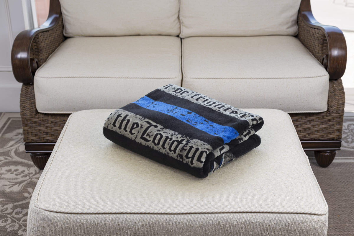 Law Enforcement Joshua 1:9 Premium Black Blanket