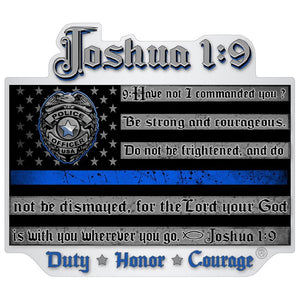 More Picture, Law Enforcement Joshua 1:9 Premium Reflective Decal
