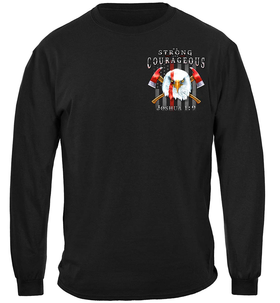 Firefighter Eagle Flag Red Line Premium Long Sleeves