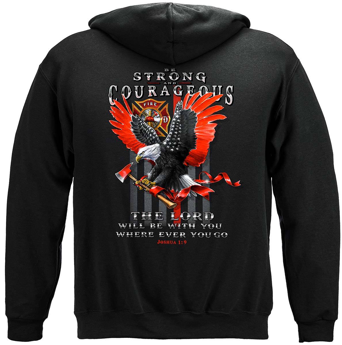Firefighter Eagle Flag Red Line Premium Hooded Sweat Shirt