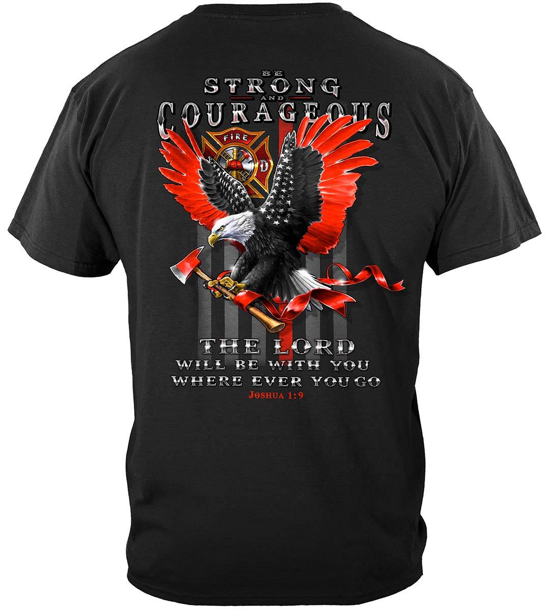 Firefighter Eagle Flag Red Line Premium Long Sleeves