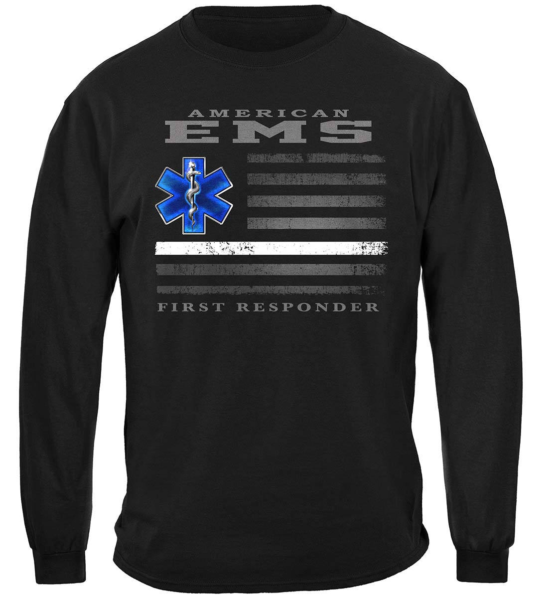 American EMS First Responder Ghost Flag Premium Hooded Sweat Shirt