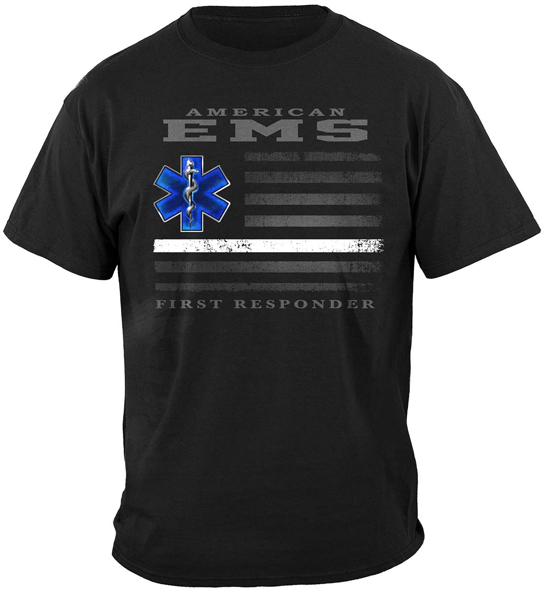 American EMS First Responder Ghost Flag Premium Hooded Sweat Shirt