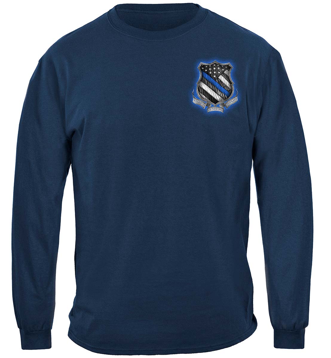 Law enforcement Back the Blue Virtue Respect Honor Premium Hooded Sweat Shirt