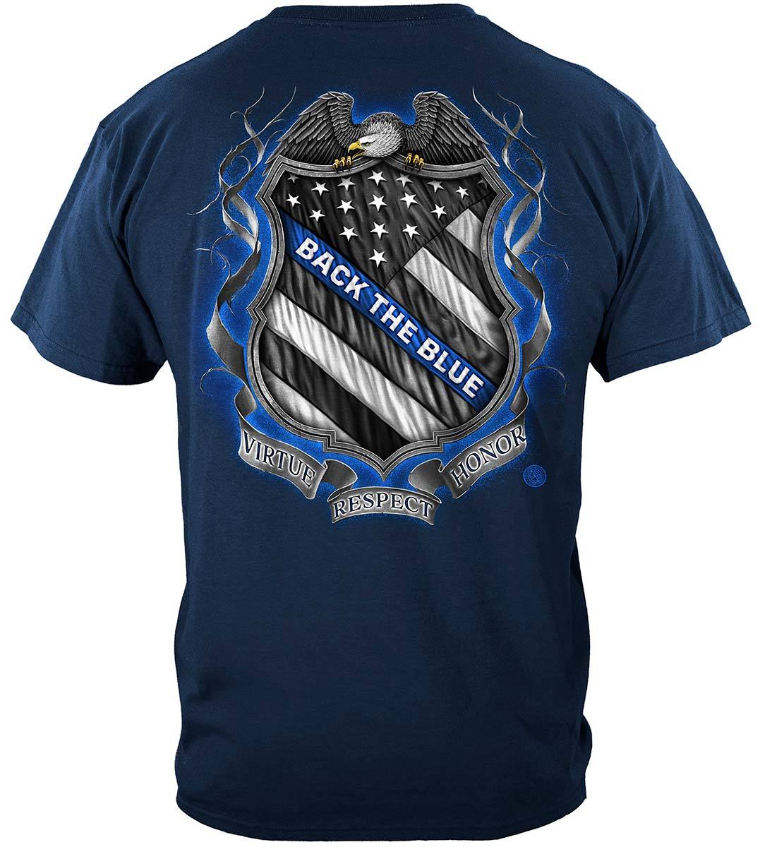 Law enforcement Back the Blue Virtue Respect Honor Premium Long Sleeves