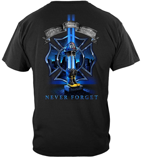 Firefighter 9-11 20 Year Never Forget Soldier Cross T-Shirt - Shop