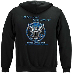 More Picture, Gave All Navy Premium Hooded Sweat Shirt