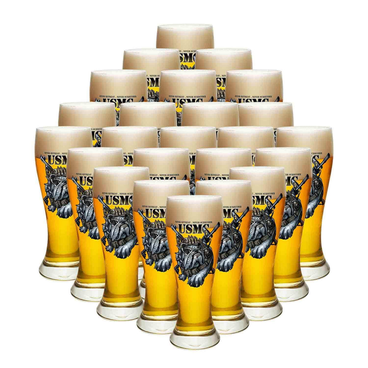 Never Retreat Never Surrender Marine Corps Pilsner Glass