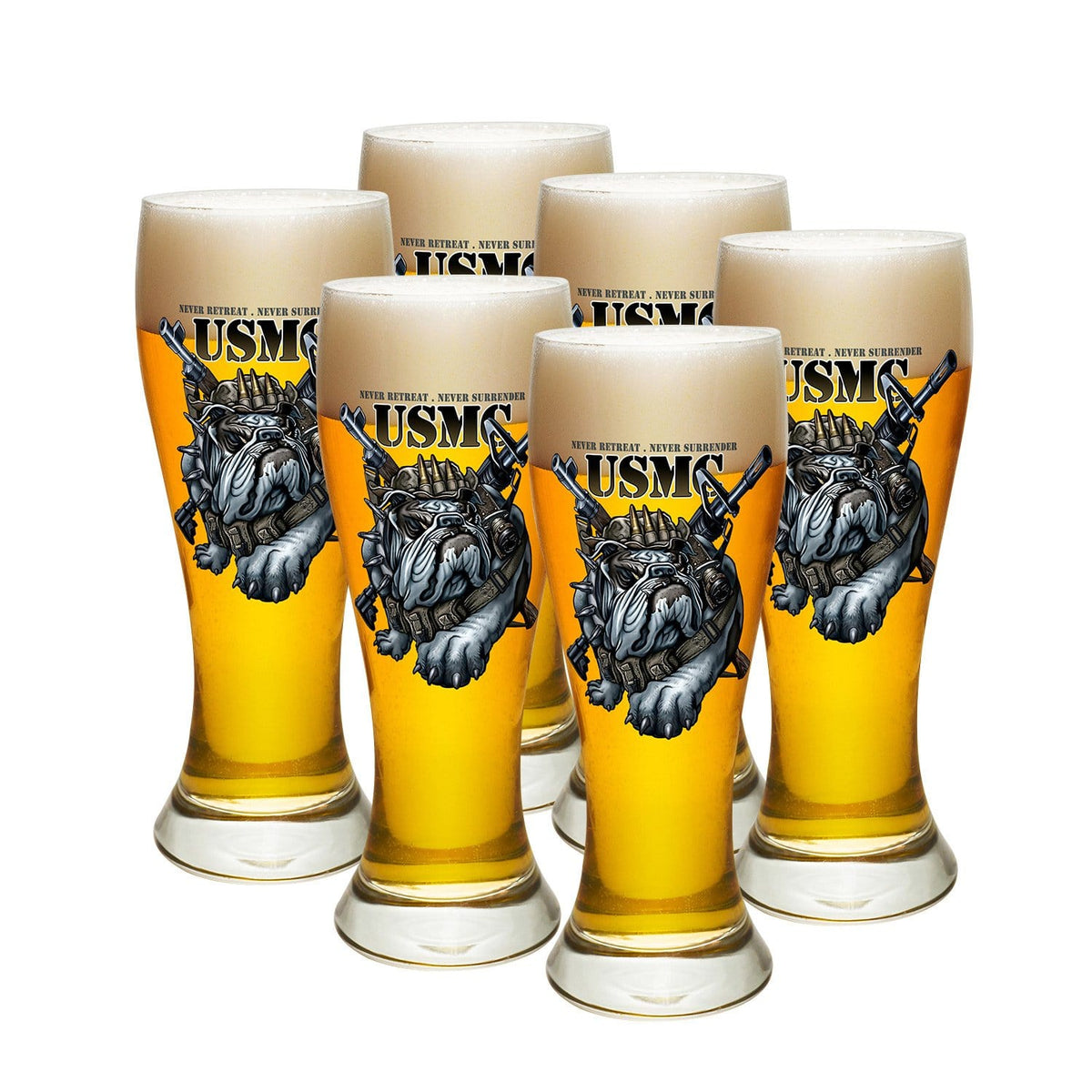 Never Retreat Never Surrender Marine Corps Pilsner Glass