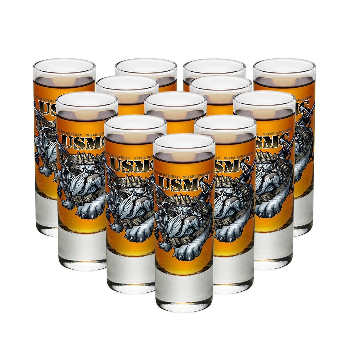 Never Retreat Never Surrender Marine Corps Shot Glass