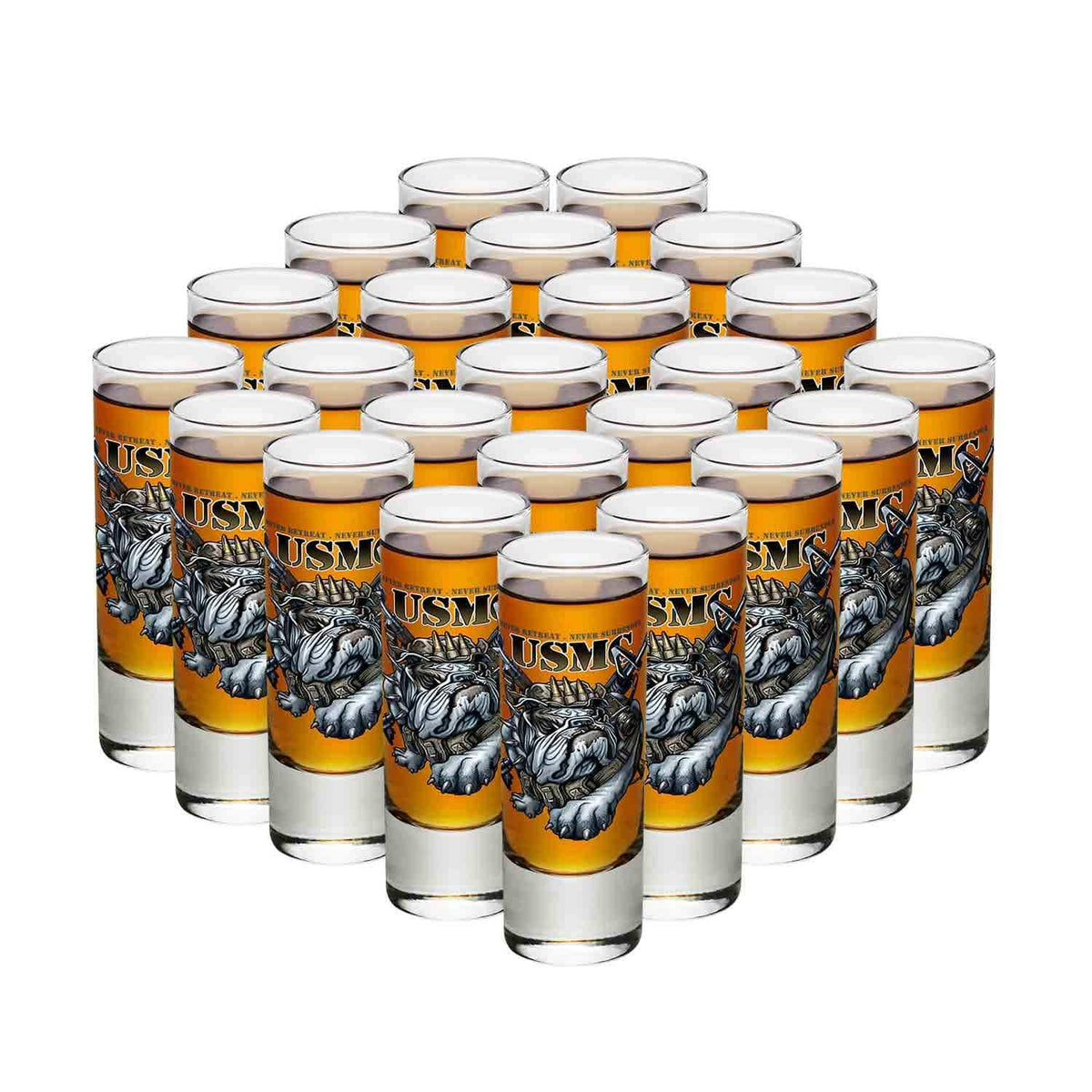 Never Retreat Never Surrender Marine Corps Shot Glass