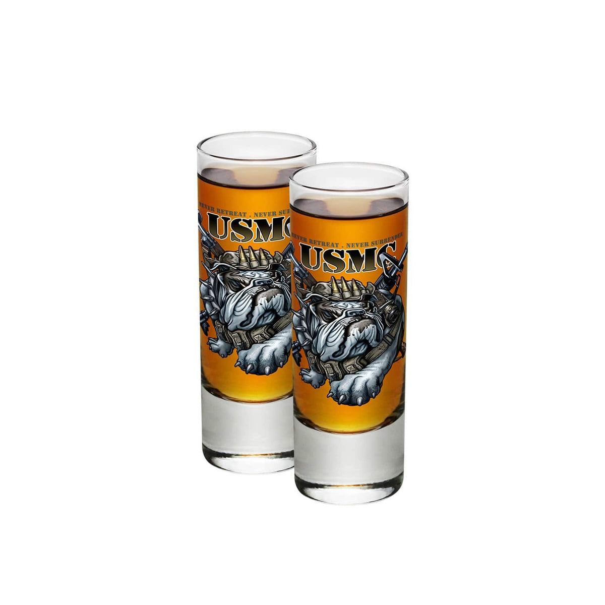 Never Retreat Never Surrender Marine Corps Shot Glass