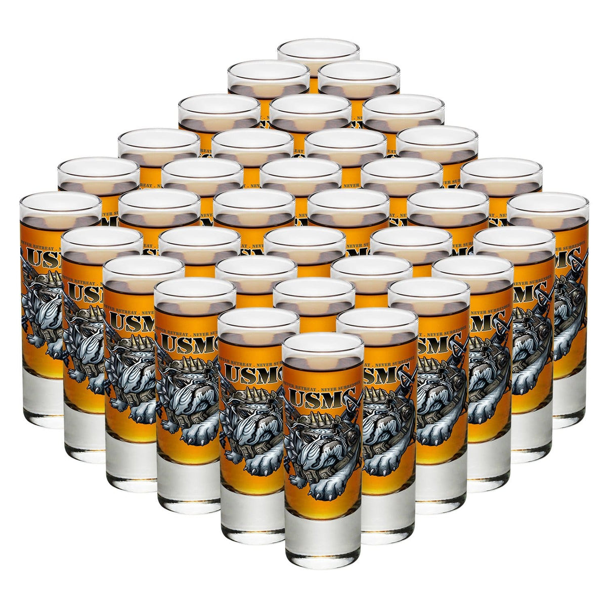 Never Retreat Never Surrender Marine Corps Shot Glass