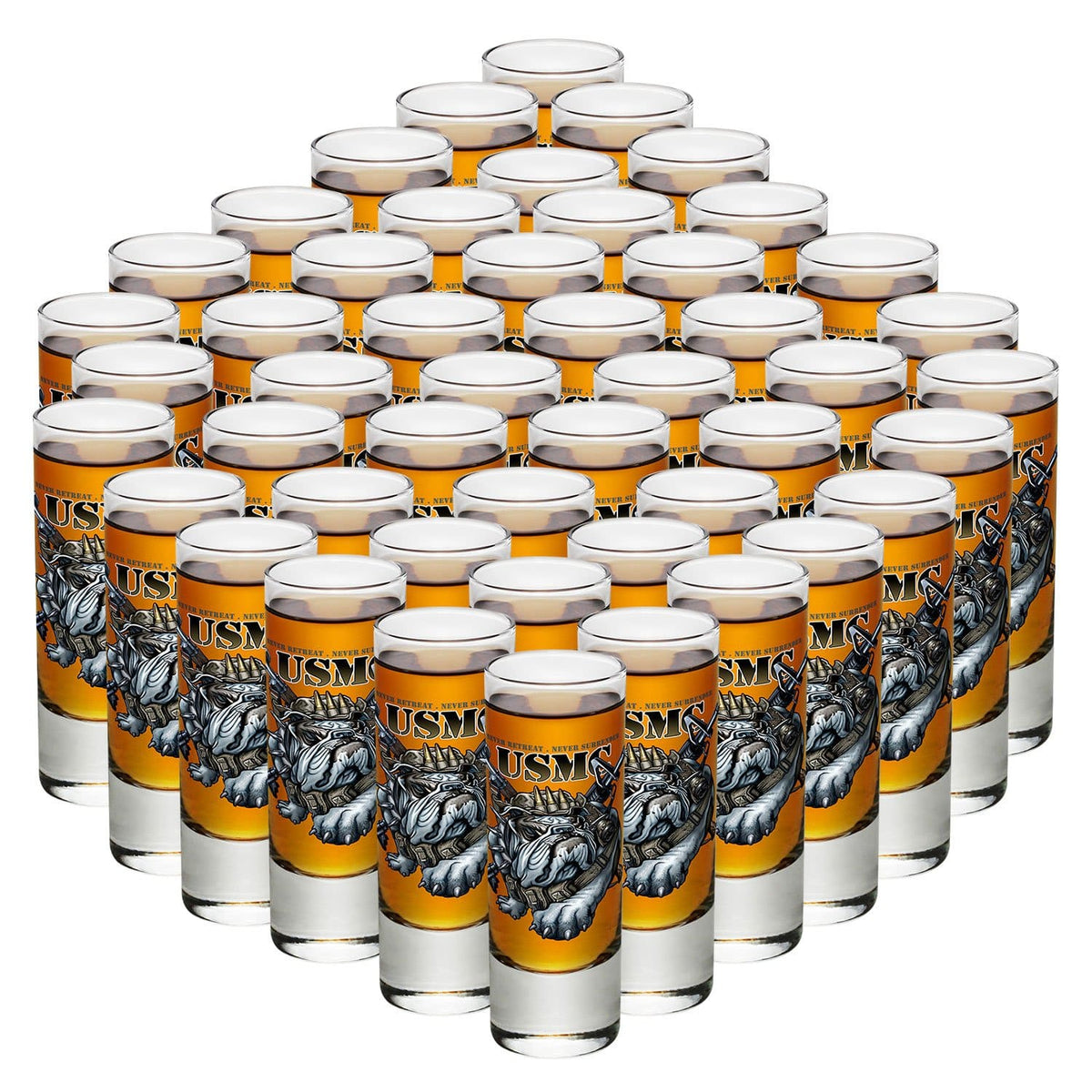 Never Retreat Never Surrender Marine Corps Shot Glass
