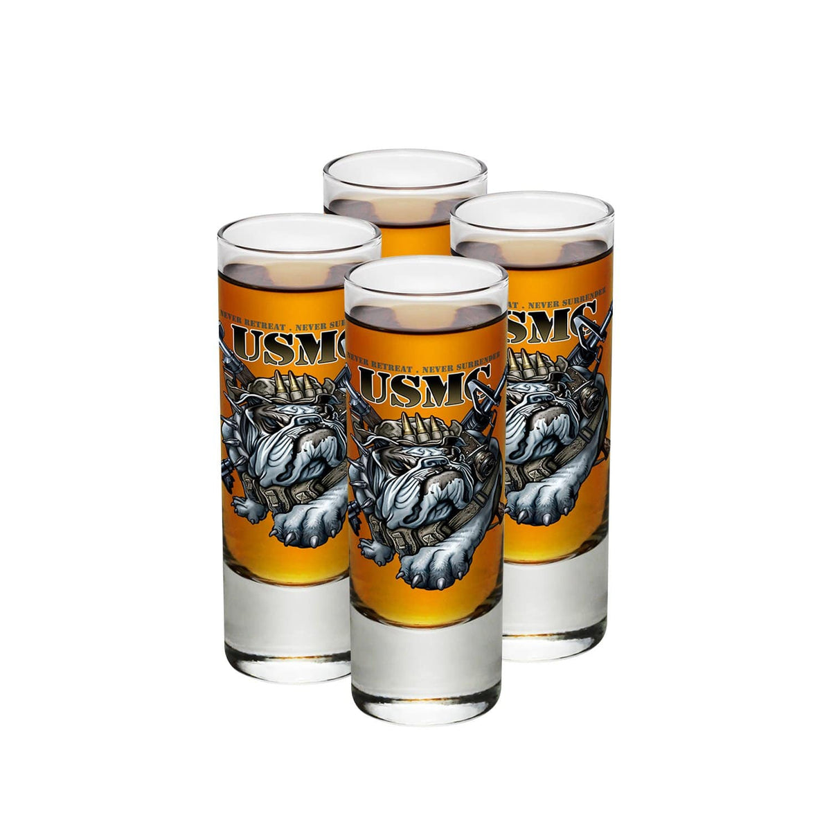 Never Retreat Never Surrender Marine Corps Shot Glass