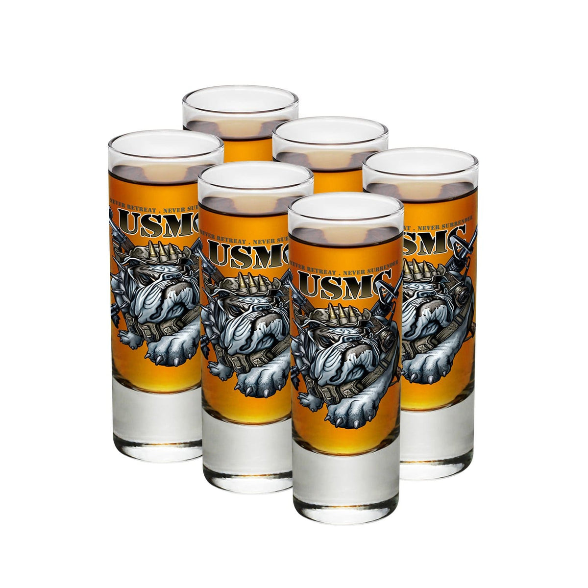 Never Retreat Never Surrender Marine Corps Shot Glass