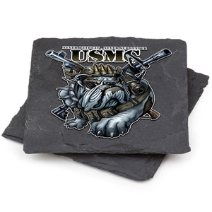 More Picture, Never Retreat Never Surrender Marine Corps Coaster Black