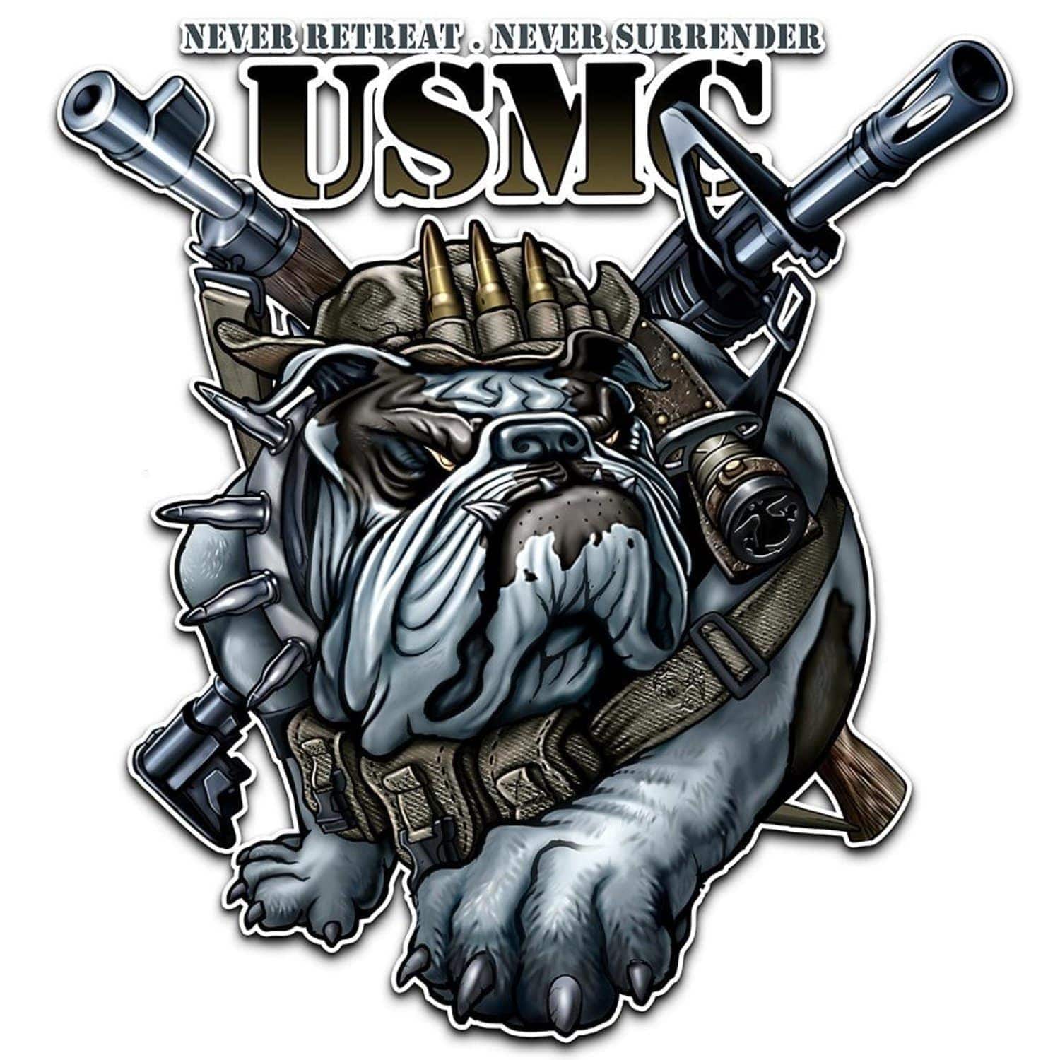 Never Retreat Never Surrender Marine Corps Reflective Decal